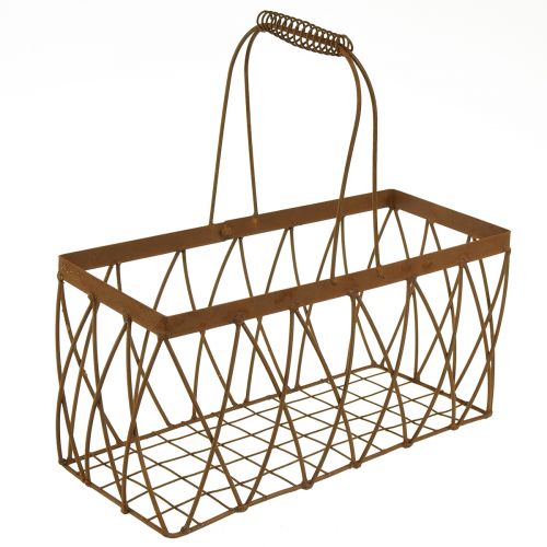 Floristik24 Nettingkurv metallkurv rustlook 28x13,5x14cm 2stk