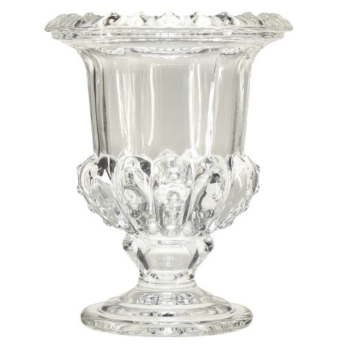 gjenstander Glassvase vase med fot vintage dekor klar Ø16cm H20cm