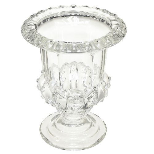 gjenstander Glassvase vase med fot vintage dekor klar Ø16cm H20cm