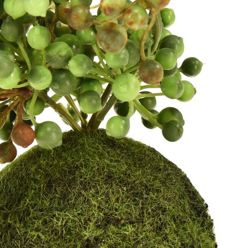 gjenstander Grønn plante kunstig perlesnor i mosekule 38cm