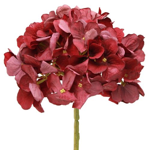 Hortensia Kunstig Burgund Stor Blomst Ø15cm L58cm 2stk