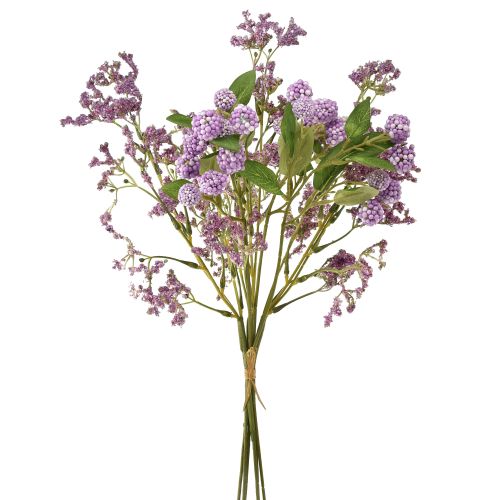 gjenstander Kunstig blomsterbukett silkeblomster bærgren lilla 51cm