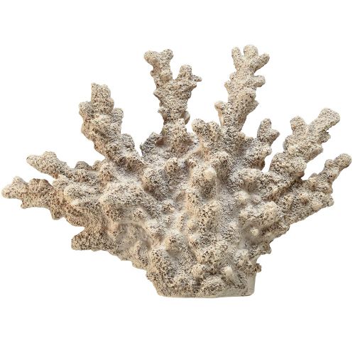 Detaljert koralldekorasjon laget av polyresin i grått - 26 cm - maritim eleganse for ditt hjem