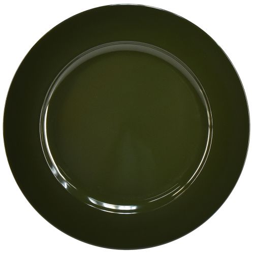 Elegant mørkegrønn plastplate - 28cm - Ideell for stilig bordoppredning og dekorasjon