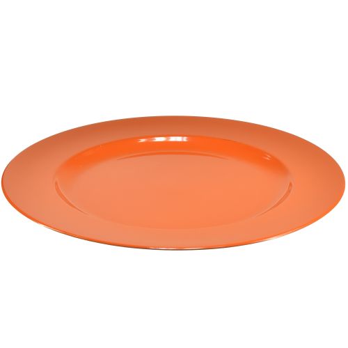 gjenstander Oransje plastplater – 28 cm – Ideell for fester og dekorasjoner – Pakke med 4