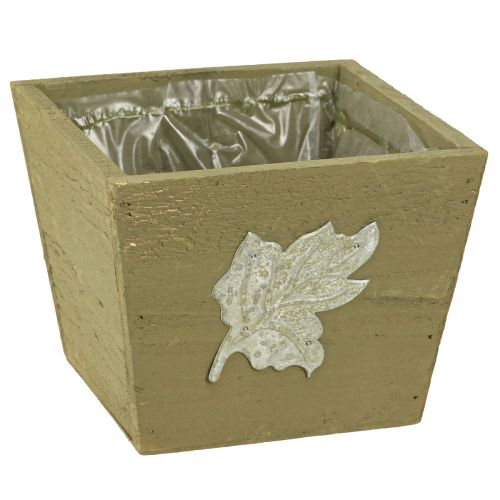 gjenstander Plantekasse tre shabby chic trekasse grønn 11×14,5×14cm