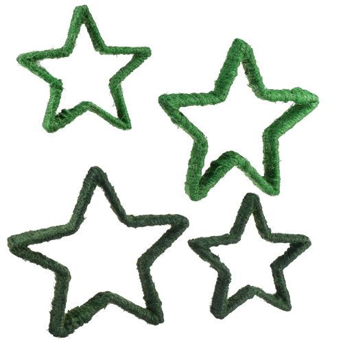 Floristik24 Stjerne til stand juledekorasjon jutegrønn 13/18cm 4stk