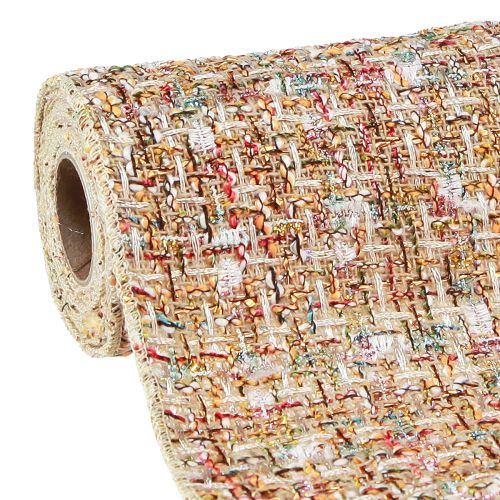 Floristik24 Bordløper beige fargerik glitter vintage retro B19cm L1,5m