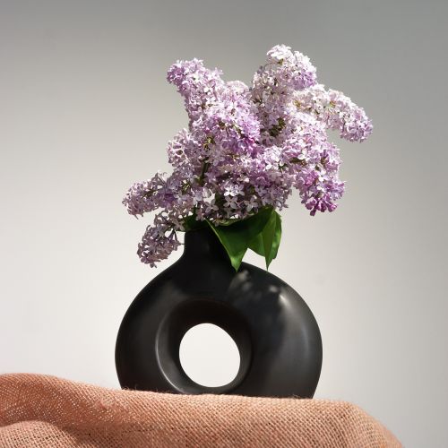 gjenstander Vase Moderne Keramikk Svart Moderne Oval 21×7×20cm