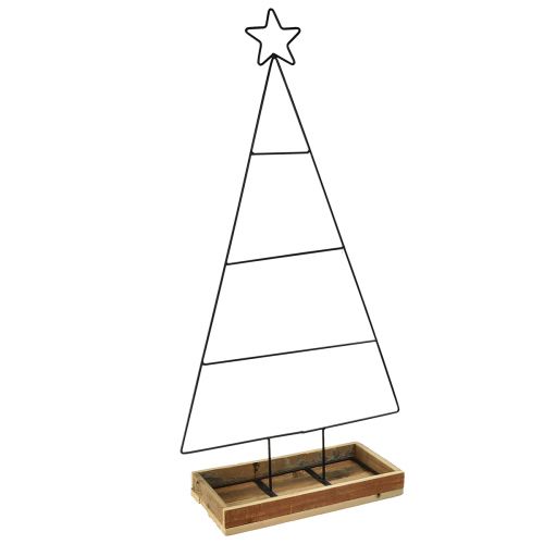 Juletre i metall med dekorativt trebrett, 98,5cm - Moderne juledekorasjon
