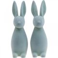 Floristik24 Deco Bunny Deco Easter Bunny Flocked Grågrønn H29,5cm 2stk