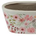 Floristik24 Dekorativ skål med anemoner keramikkskål oval 27/23cm sett med 2