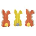 Floristik24 Trekaniner dekorative kaniner Påskepynt gul oransje 4×8cm 6stk