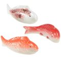 Floristik24 Koi dekorativ fisk keramikk rød hvit flytende 15cm 3stk