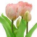 Floristik24 Kunstige blomster i potte Kunstige tulipaner Rosa Gul 22,5cm