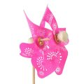 Floristik24 Pinwheel Rosa Gul Turkis Grønn Balkongpynt Ø8,5cm 4stk