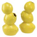 Floristik24 Sitronvase blomstervase gul sommerdekor keramikk H20cm