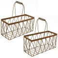 Floristik24 Nettingkurv metallkurv rustlook 28x13,5x14cm 2stk