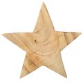 Floristik24 Rustikk dekorativ stjerne laget av paulownia-tre, 2 deler - naturlig design, Ø 15 cm, 6 cm tykk - allsidig tredekorasjon